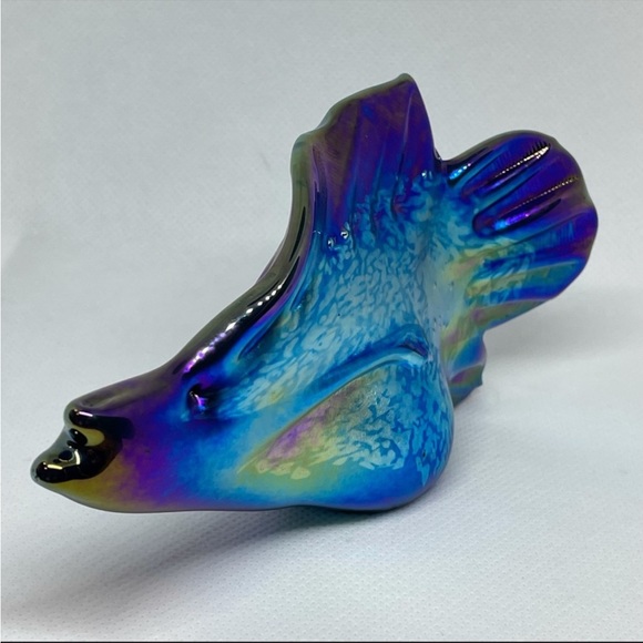 WHIMSICAL ARTISAN CREATED STONE - BLUE FISH ~ Artist Signed 1993 - Picture 4 of 9